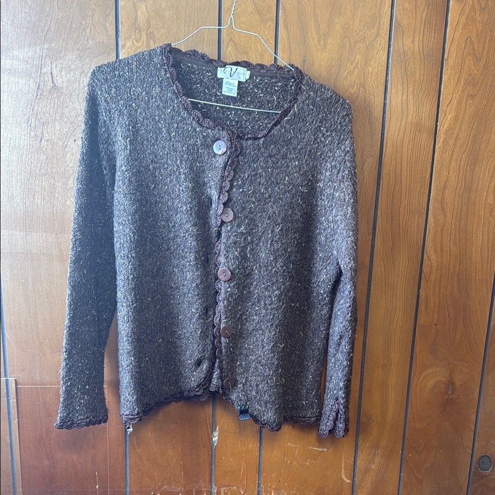 Brown Textured Women's Sweater